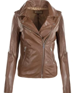 Chyston Vestes, Blousons|Veste en Cuir Hortence cognac