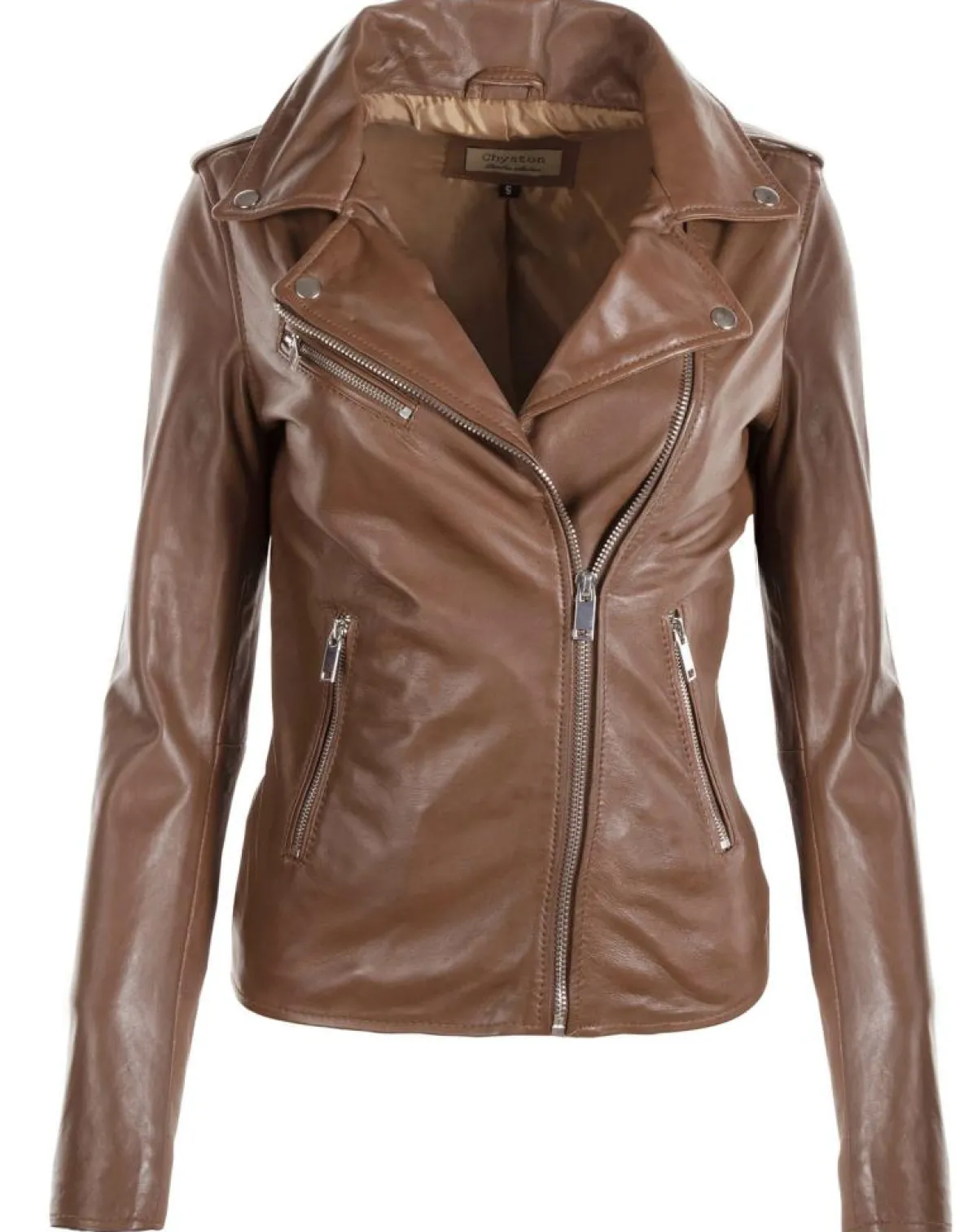Chyston Vestes, Blousons|Veste en Cuir Hortence cognac