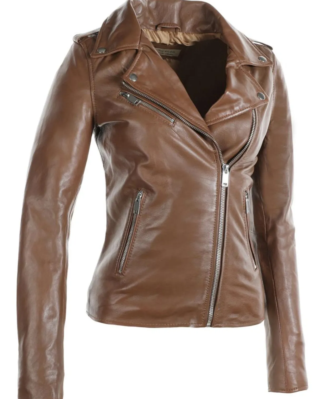 Chyston Vestes, Blousons|Veste en Cuir Hortence cognac