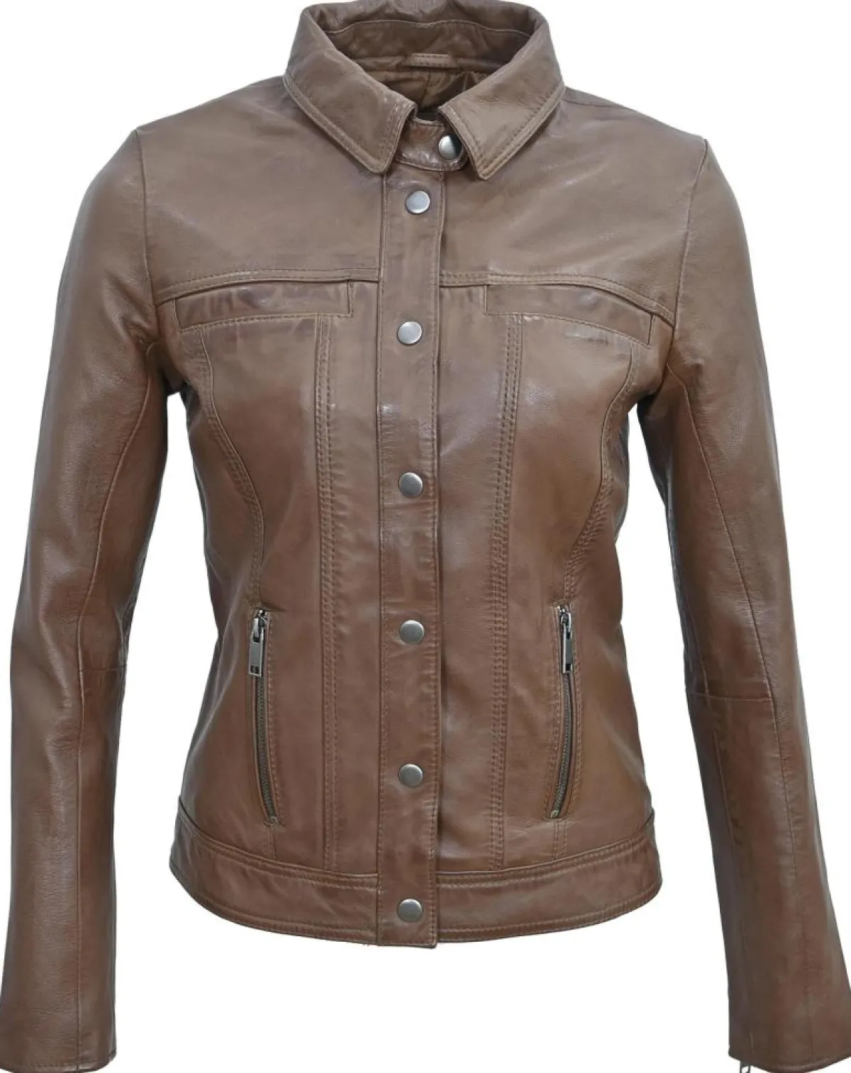 Chyston Vestes, Blousons|Veste en Cuir Isia cognac