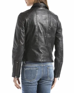 Blue Wellford Vestes, Blousons|Veste en cuir Laita noire