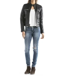 Blue Wellford Vestes, Blousons|Veste en Cuir Madeira noire