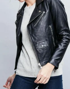 Chyston Vestes, Blousons|Veste en Cuir Ornella noire