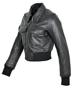 Blue Wellford Vestes, Blousons|Veste en Cuir Oversize Inaya noire