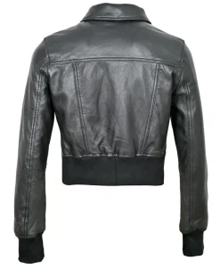 Blue Wellford Vestes, Blousons|Veste en Cuir Oversize Inaya noire