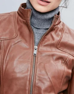 Chyston Vestes, Blousons|Veste en Cuir Roxane cognac