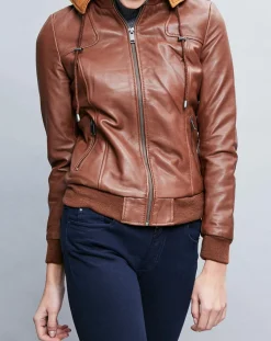 Chyston Vestes, Blousons|Veste en Cuir Roxane cognac