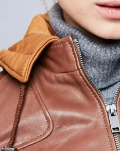 Chyston Vestes, Blousons|Veste en Cuir Roxane cognac