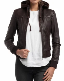 Chyston Vestes, Blousons|Veste en Cuir Roxane marron