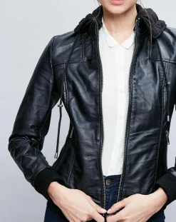 Chyston Vestes, Blousons|Veste en Cuir Roxane noire