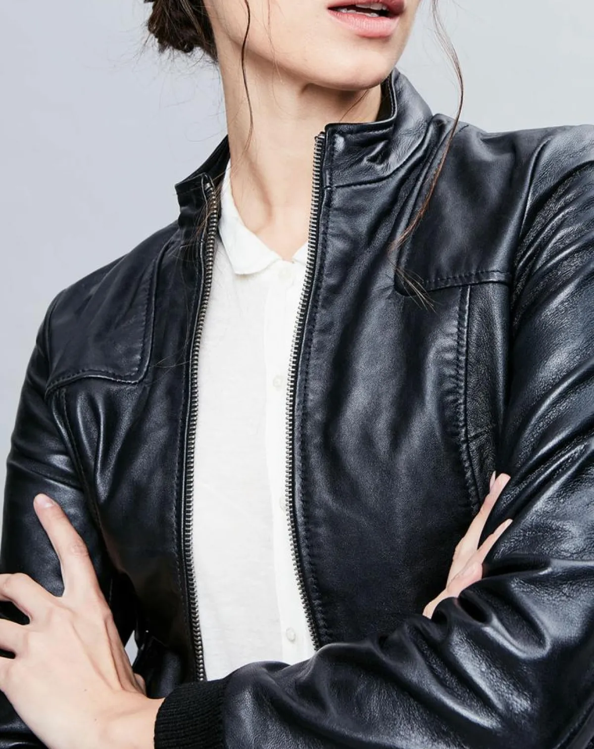 Chyston Vestes, Blousons|Veste en Cuir Roxane noire