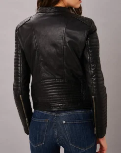 Chyston Vestes, Blousons|Veste en Cuir Sakura noire