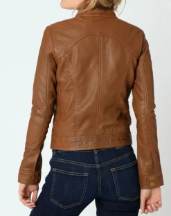 Chyston Vestes, Blousons|Veste en Cuir Sarah cognac