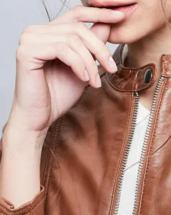 Chyston Vestes, Blousons|Veste en Cuir Talia cognac