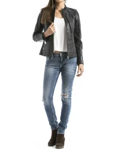 Blue Wellford Vestes, Blousons|Veste en Cuir Varenne noire