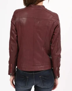 Chyston Vestes, Blousons|Veste en Cuir Zayra bordeaux