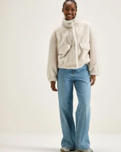 Bellerose Vestes, Blousons|Veste en fausse fourrure Enora crème