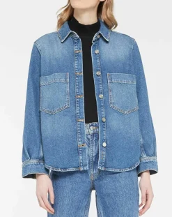 Scotch & Soda Vestes, Blousons|Veste en Jean à franges bleue