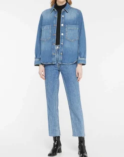 Scotch & Soda Vestes, Blousons|Veste en Jean à franges bleue