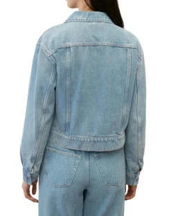 Marc O'Polo Vestes, Blousons|Veste en jean courte à boutons bleue