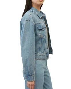 Marc O'Polo Vestes, Blousons|Veste en jean courte à boutons bleue