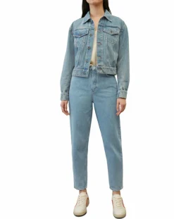 Marc O'Polo Vestes, Blousons|Veste en jean courte à boutons bleue