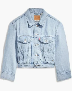 Levi's® Vestes, Blousons|Veste en jean crop Sleeve bleue