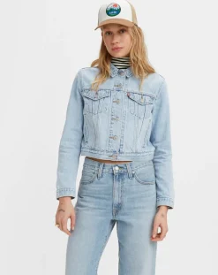 Levi's® Vestes, Blousons|Veste en Jean Crop Trucker bleu clair