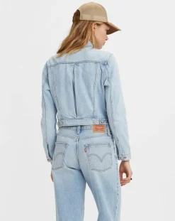 Levi's® Vestes, Blousons|Veste en Jean Crop Trucker bleu clair