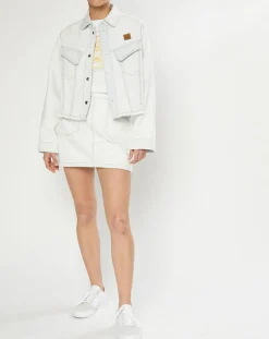 Kenzo Vestes, Blousons|Veste en jean Cropped bleu blanchis