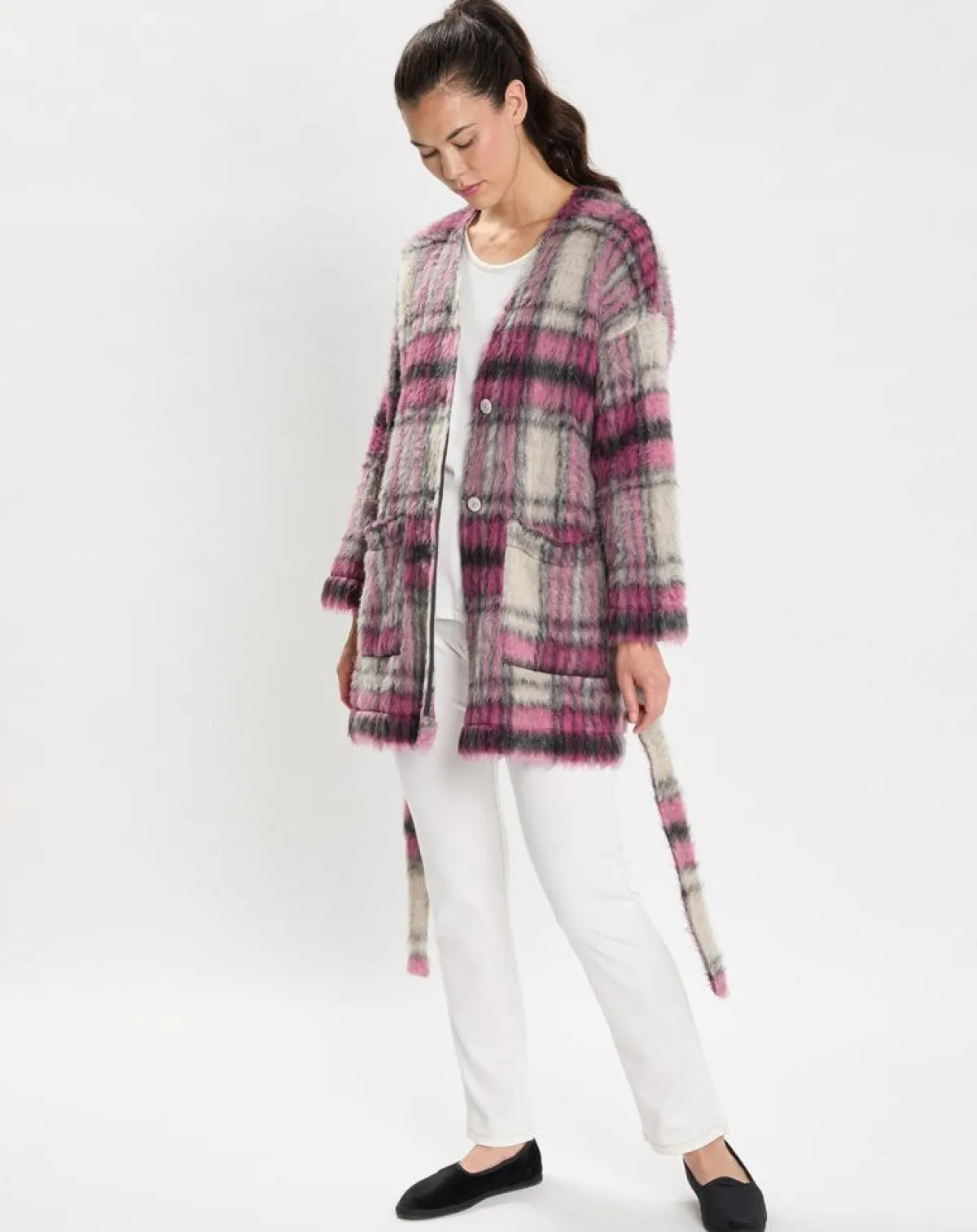 Le Chat Lingerie, Nuit|Veste en Laine & Mohair mélangés Ouate multicolore