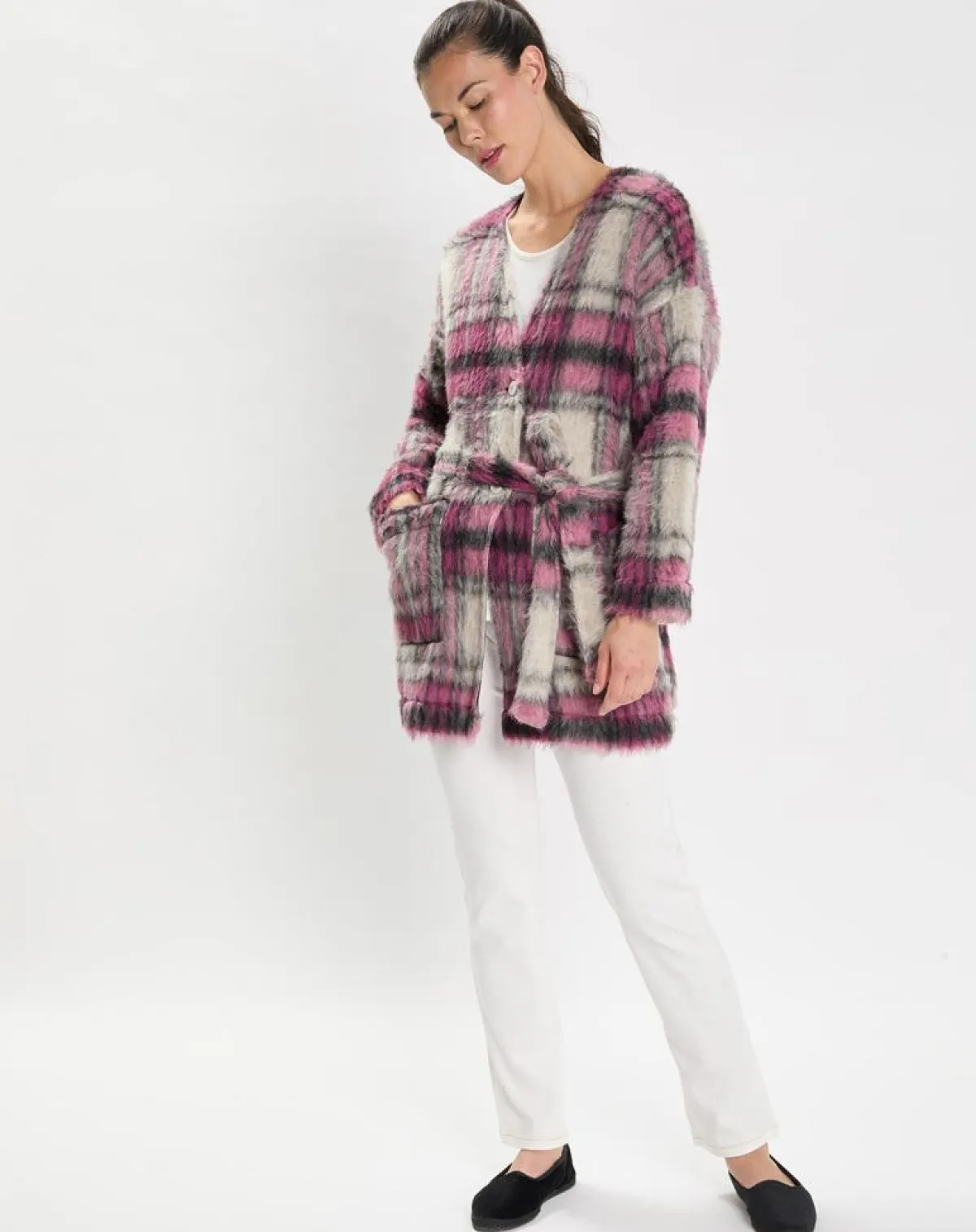 Le Chat Lingerie, Nuit|Veste en Laine & Mohair mélangés Ouate multicolore