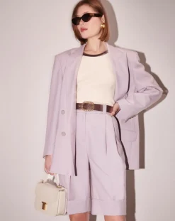 Tara Jarmon Vestes, Blousons|Veste en Laine froide mélangée parme