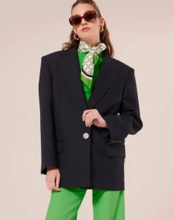 Tara Jarmon Vestes, Blousons|Veste en Laine froide mélangée nocturne