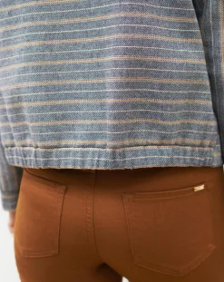 Caroll Vestes, Blousons|Veste en Laine mélangée Danila rayée bleu marine