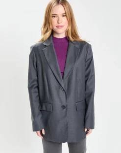 Galeries Lafayette Vestes, Blousons|Veste en Laine mélangée Flannelle Sven 3 gris foncé