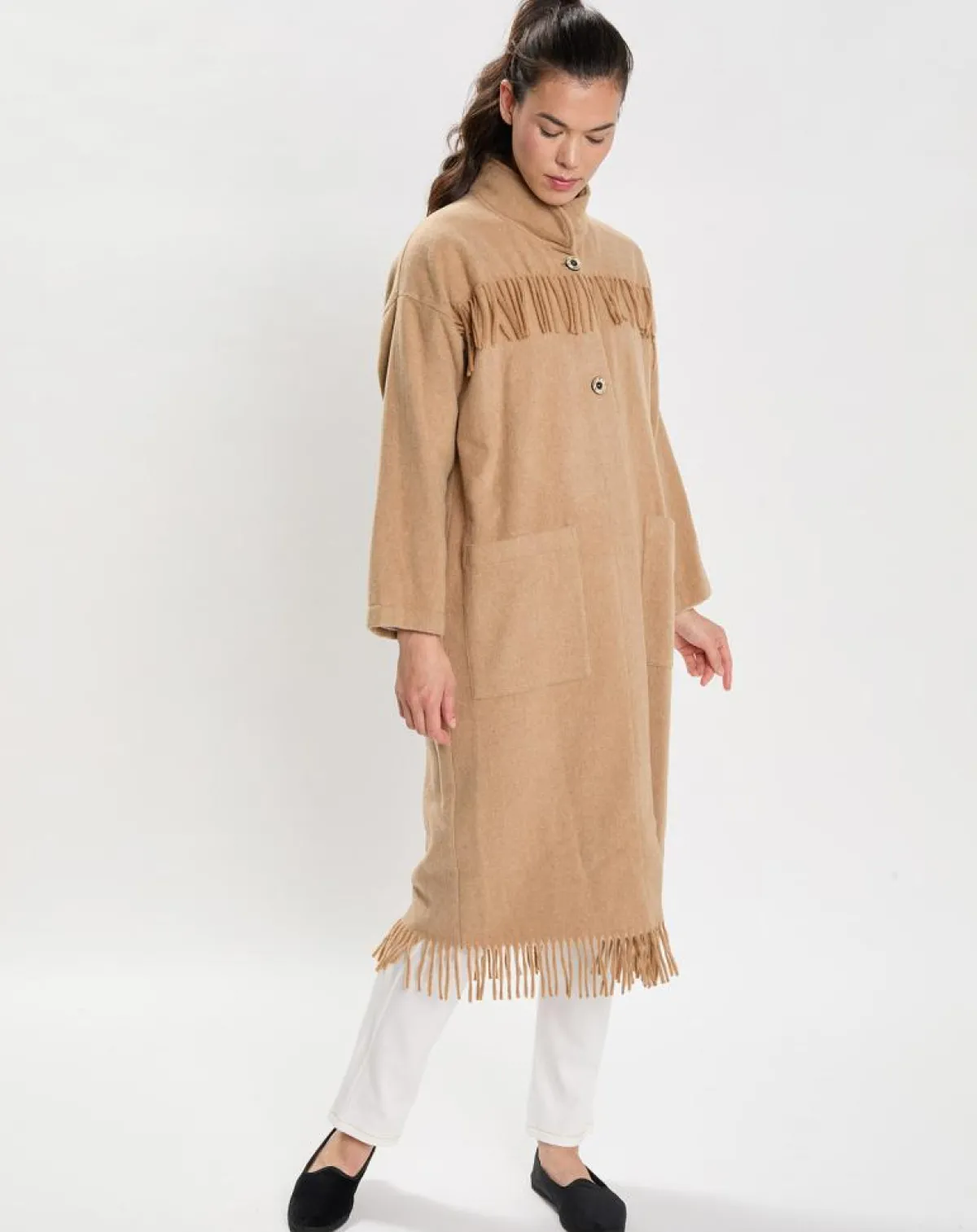 Le Chat Lingerie, Nuit|Veste en Laine mélangée Foehn beige