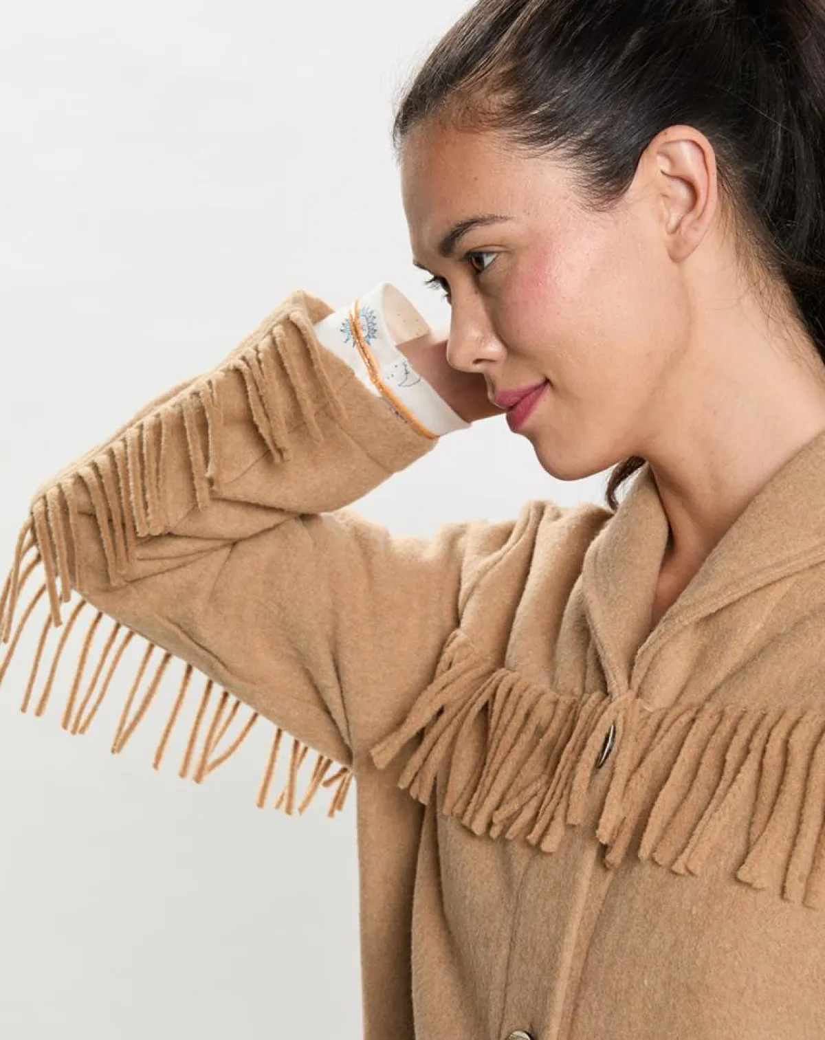 Le Chat Lingerie, Nuit|Veste en Laine mélangée Foehn beige