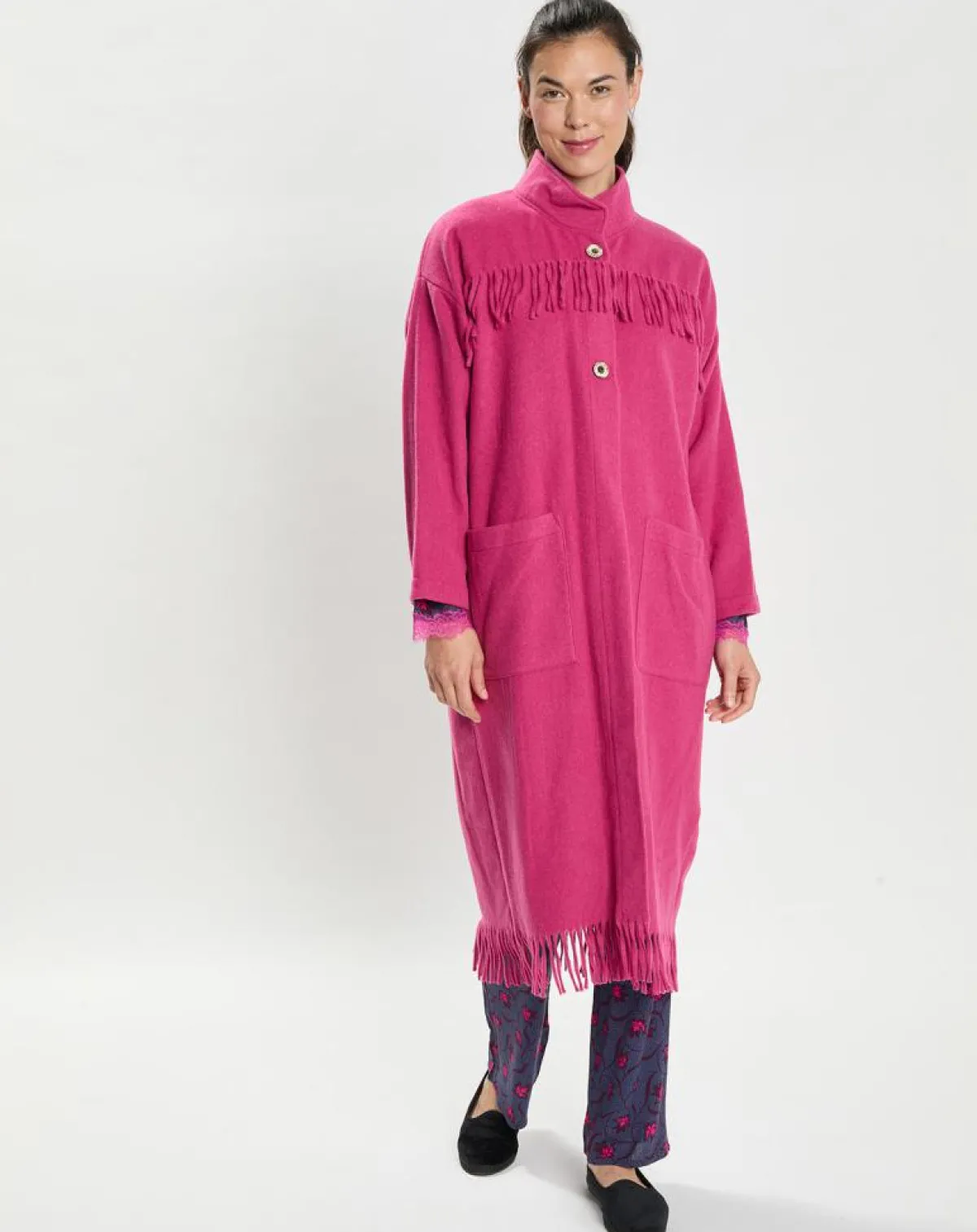 Le Chat Lingerie, Nuit|Veste en Laine mélangée Foehn pivoine