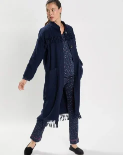 Le Chat Lingerie, Nuit|Veste en Laine mélangée Foehn bleu marine