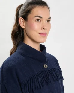 Le Chat Lingerie, Nuit|Veste en Laine mélangée Foehn bleu marine