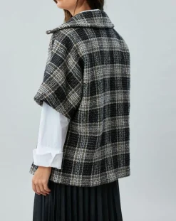 Lauren Vidal Vestes, Blousons|Veste en Laine mélangée manches courtes Biba noire