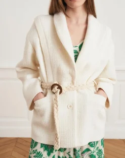 La Petite Francaise Vestes, Blousons|Veste en Laine mélangée Valentin écrue