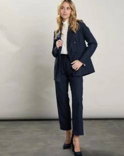 Hartford Vestes, Blousons|Veste en Laine mélangée Velize rayures brutes/marine