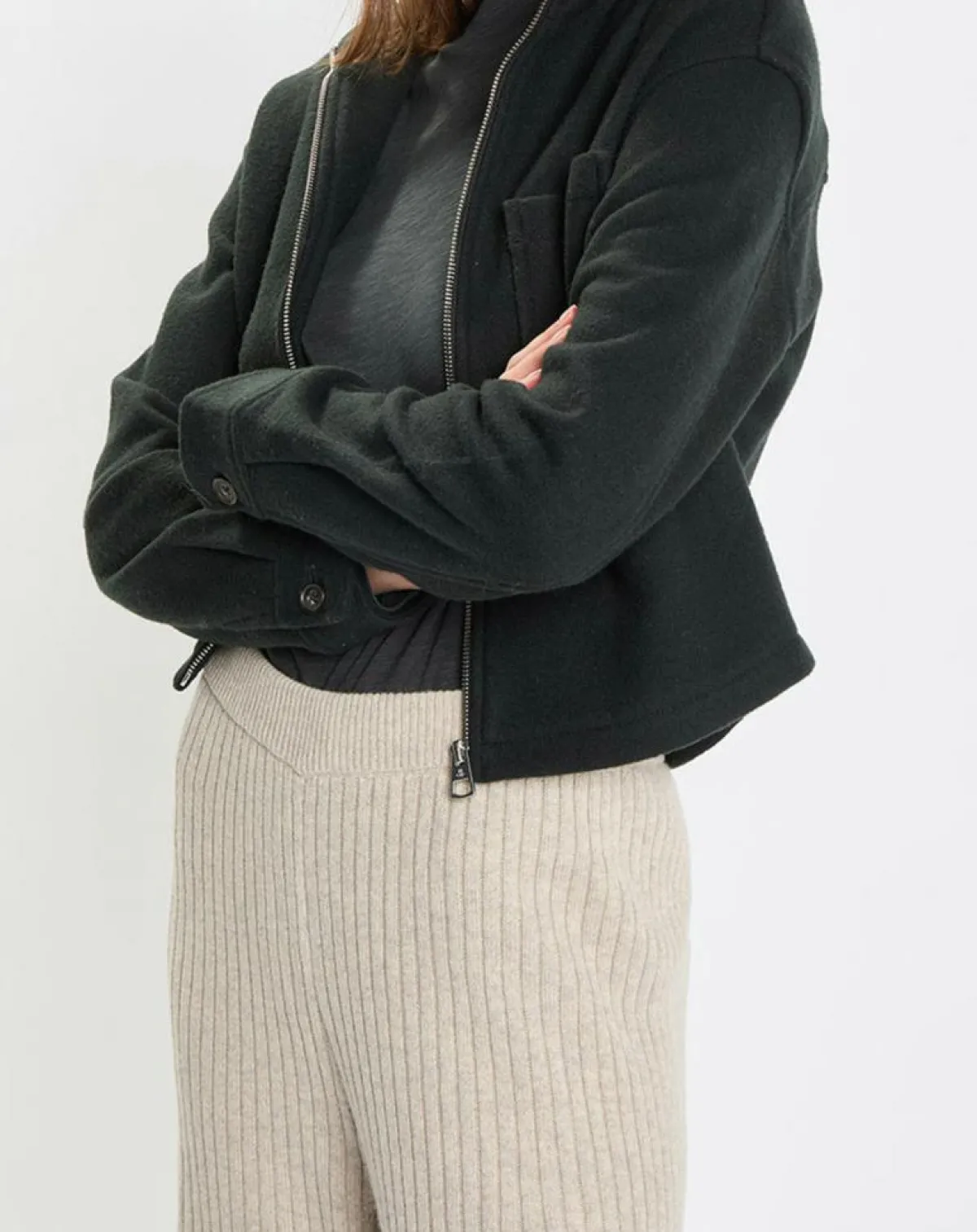 Marc O'Polo Vestes, Blousons|Veste en Laine mélangée vert foncé