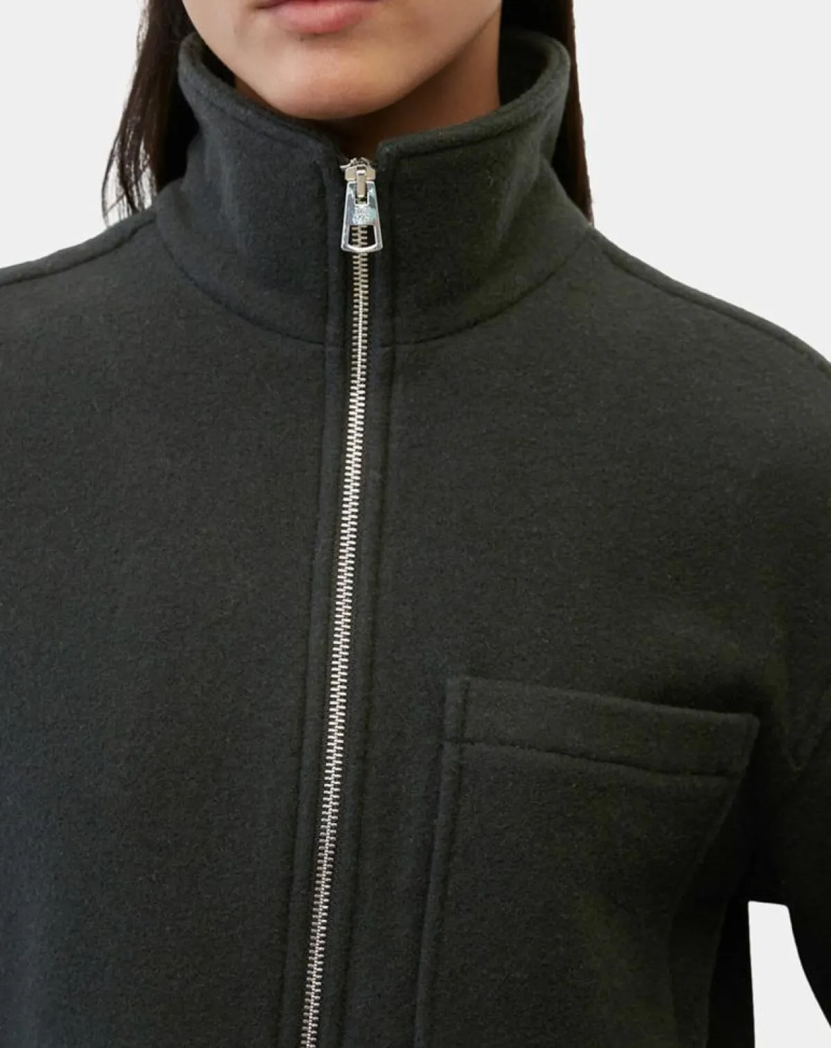 Marc O'Polo Vestes, Blousons|Veste en Laine mélangée vert foncé