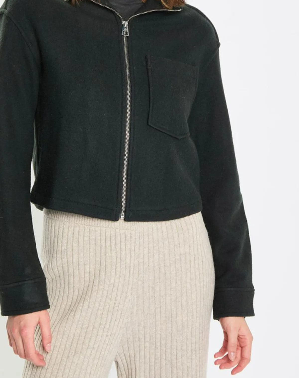 Marc O'Polo Vestes, Blousons|Veste en Laine mélangée vert foncé