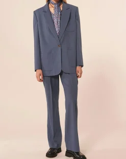 Tara Jarmon Vestes, Blousons|Veste en Laine mélangée Viggo bleue