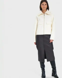 Zapa Vestes, Blousons|Veste en Laine mélangée Vivienna écrue