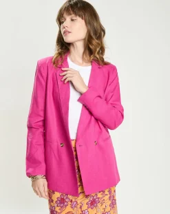 La Petite Etoile Vestes, Blousons|Veste en Lin & Coton Vivano fushia